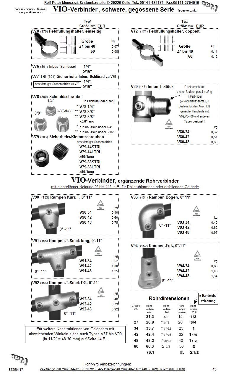  S. 13  RPM Interclamp Temperguss Guß Guss Rohrverbinder Rohrschellen Tempergussverbinder Interclamps Temperguß verzinkt Rohrverbinder aus Guß Rohrschellen aus Guss Kreuzschellen Eckschellen Winkelschellen Eckverbinder Winkelverbinder Geländerverbinder Geländerfittings Geländer-T-Stücke T-Schellen T-Verbinder T-Kupplungen T-Stück Rohrfittinge gegossen Gußverbinder Gußschellen Gußfittings Rohrfittings Rohrformstücke Rohrhalter Geländerklemmen Rohrfuß Rohrflansch Rohradapter Halbschellen